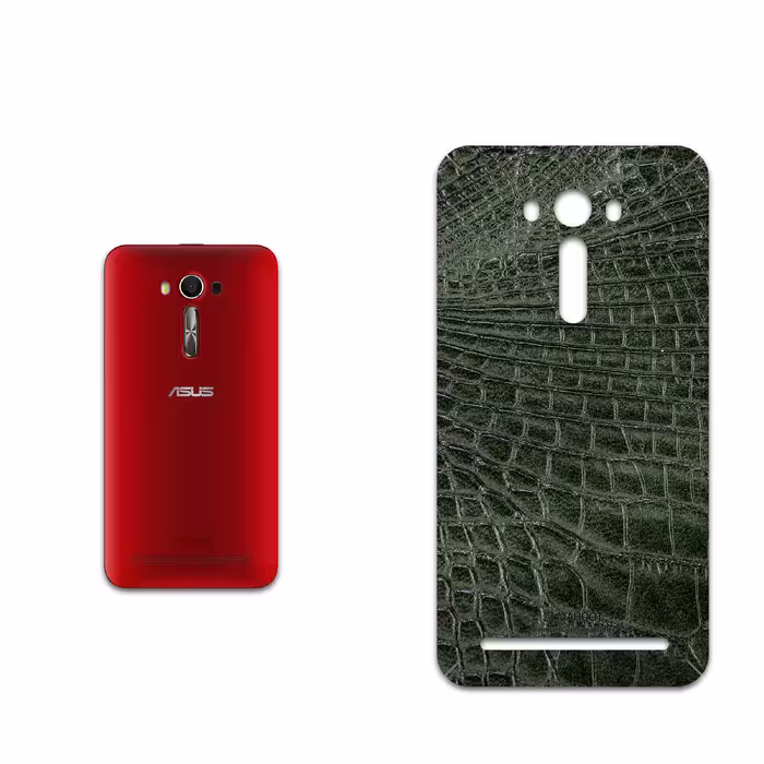 برچسب پوششی ماهوت مدل Green-Crocodile-Leather مناسب برای گوشی موبایل ایسوس Zenfone 2 Laser