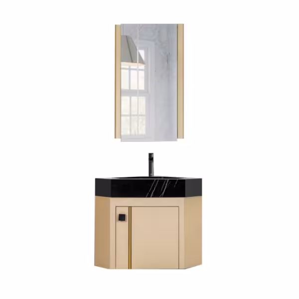 روشویی کابینتی دار کنج - آینه و روشویی تجسم
