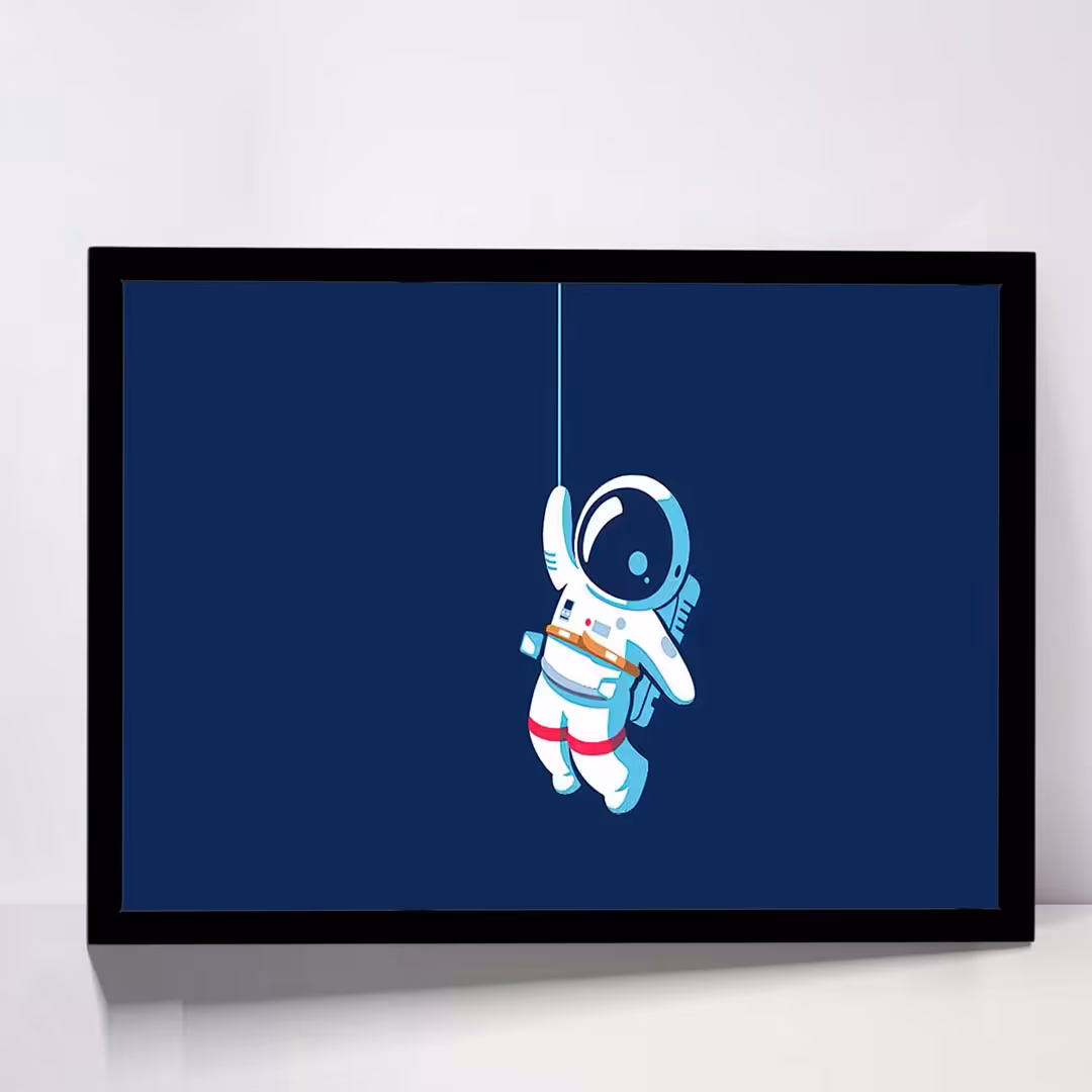 تابلو مدل astronaut hanging on moon کد F-10043