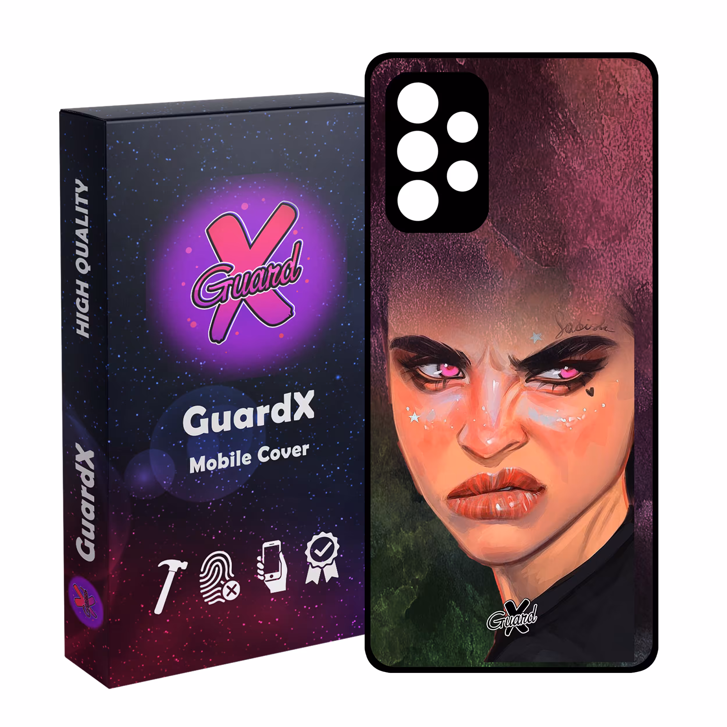 کاور گارد ایکس طرح Girl مدل Glass10260 مناسب برای گوشی موبایل سامسونگ Galaxy A32 4G