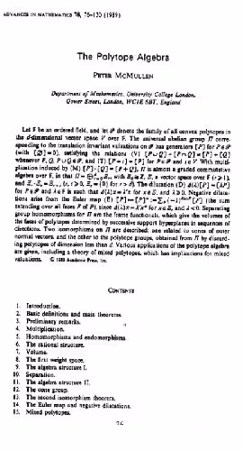 خرید و دانلود نسخه کامل کتاب The polytope algebra