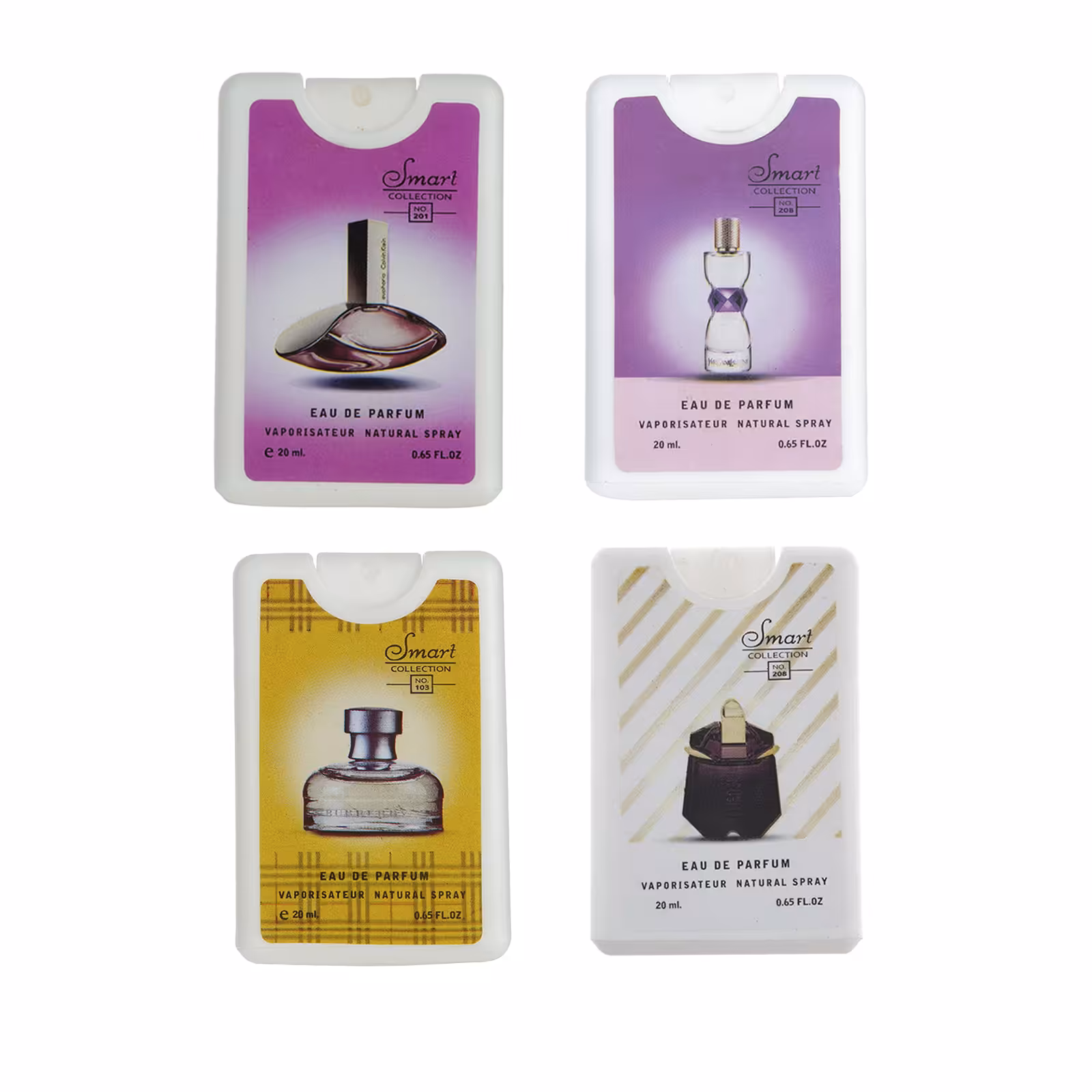 عطر جیبی زنانه اسمارت کالکشن مدل SMT812 حجم 20 میلی لیتر مجموعه 4 عددی