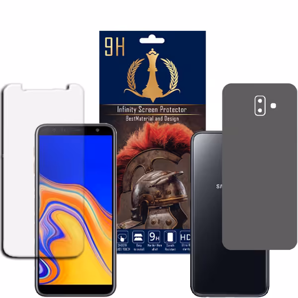 برچسب پوششی اینفینیتی مدل PRO MAX مناسب برای گوشی موبایل سامسونگ Galaxy J6 PLUS به همراه محافظ صفحه نمایش