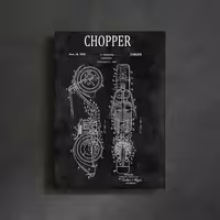 تابلو شاسی گلاک طرح اجزای موتور سیکلت چوپر (CHOPPER) کد FE21 | دنیای قاب