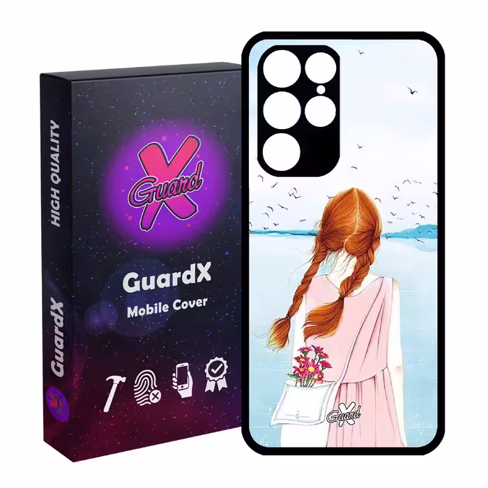 کاور گارد ایکس طرح دختر مدل Glass10213 مناسب برای گوشی موبایل سامسونگ Galaxy S22 Ultra