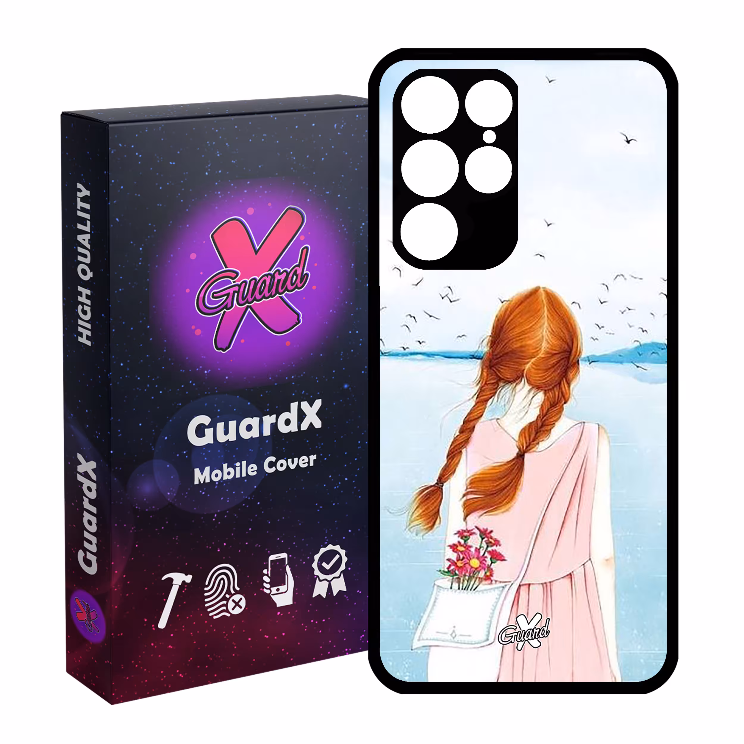 کاور گارد ایکس طرح دختر مدل Glass10213 مناسب برای گوشی موبایل سامسونگ Galaxy S22 Ultra