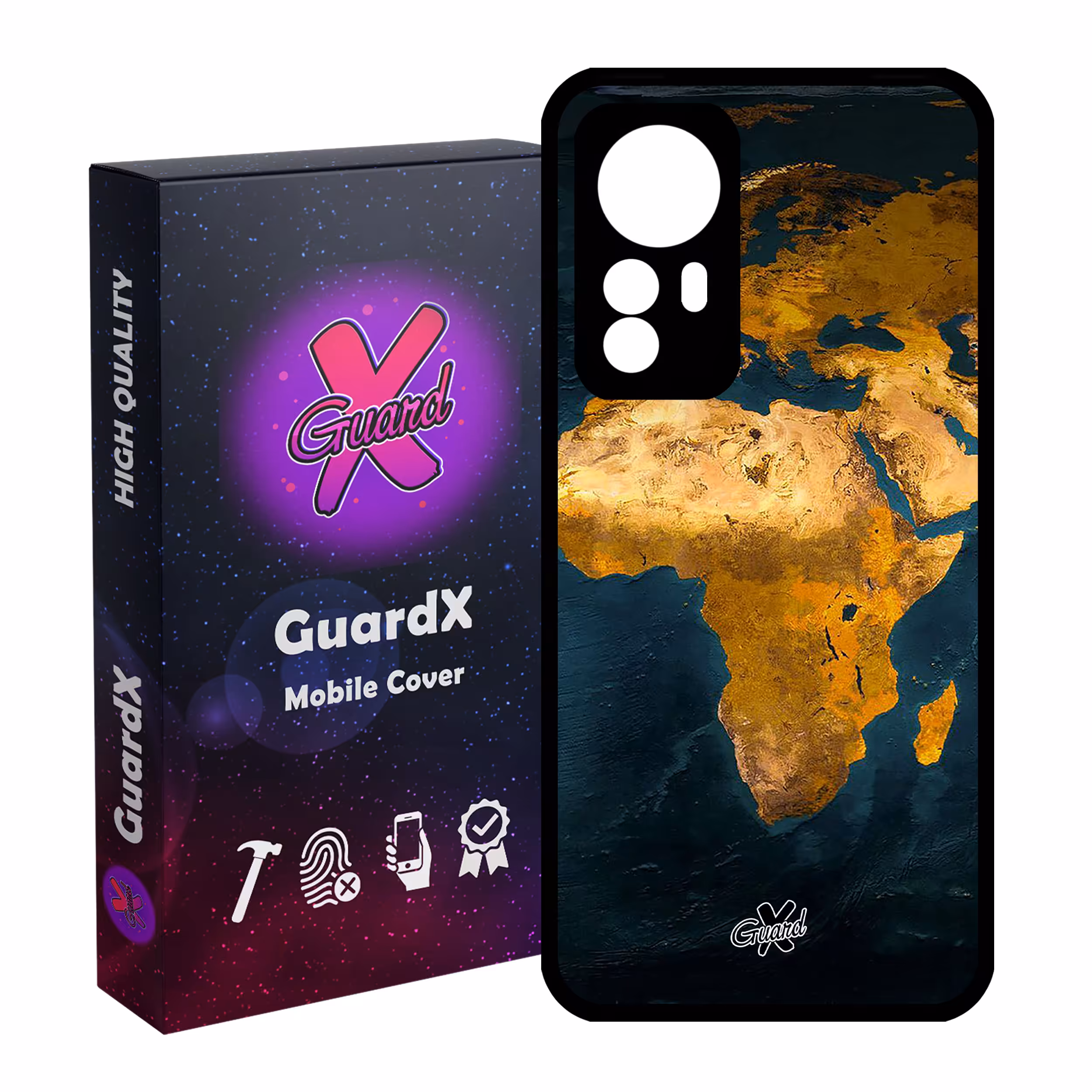 کاور گارد ایکس طرح Map مدل Glass10291 مناسب برای گوشی موبایل شیائومی Mi 12 Pro/Mi 12S Pro