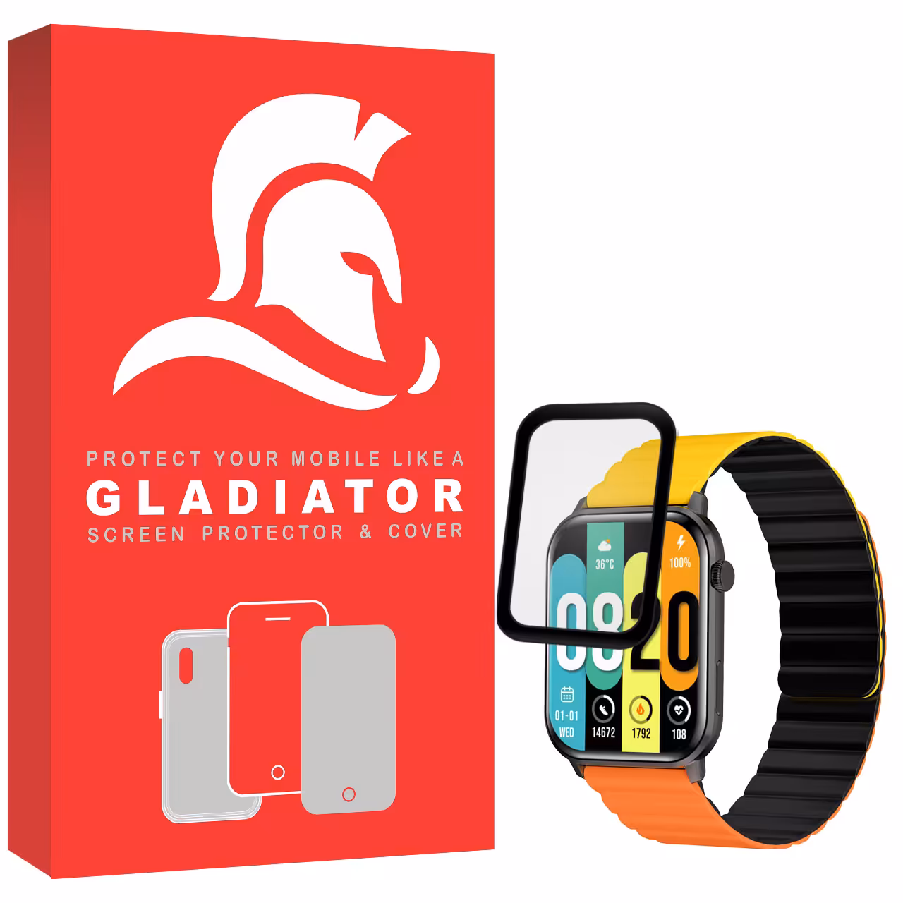 محافظ صفحه نمایش گلادیاتور مدل GWP1000 مناسب برای ساعت هوشمند شیائومی Kieslect KS