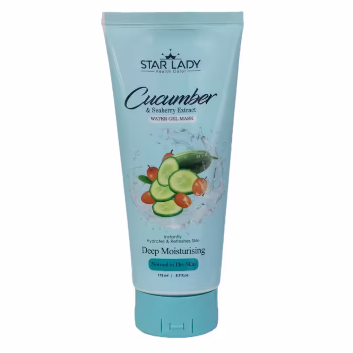 ماسک صورت استارلیدی مدل آبرسان خیار و ذغال اخته حجم 175 میلی لیتر