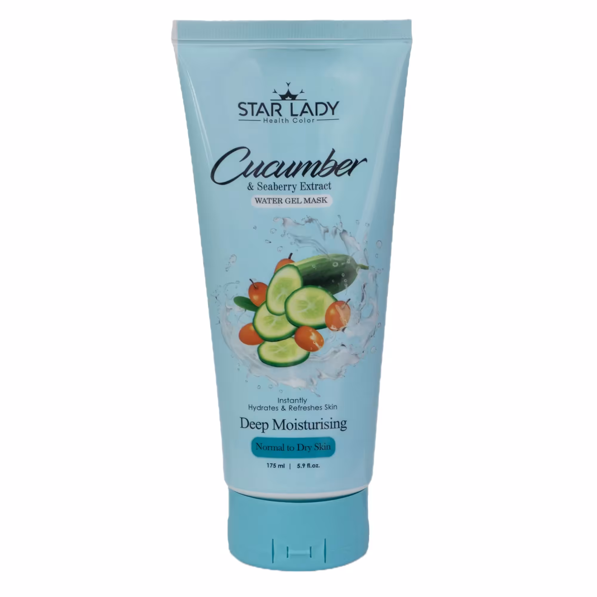 ماسک صورت استارلیدی مدل آبرسان خیار و ذغال اخته حجم 175 میلی لیتر