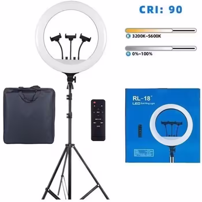 رینگ لایت 18 اینچ مدل RL-18 با سه پایه