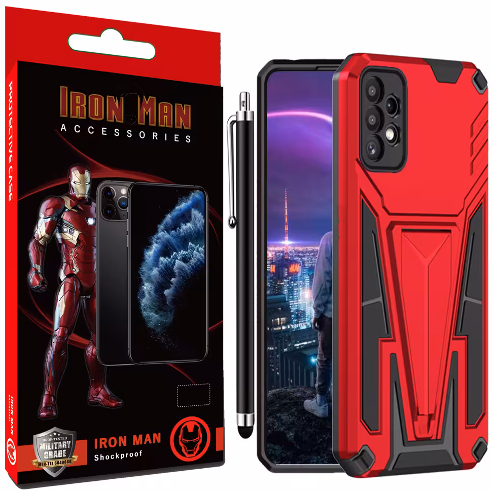 کاور آیرون من مدل SpiderMan مناسب برای گوشی موبایل سامسونگ GALAXY A23 4G/5G به همراه قلم لمسی