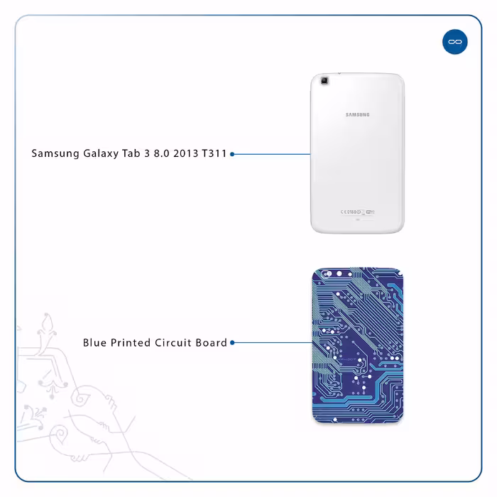 برچسب پوششی ماهوت مدل Blue Printed Circuit Board مناسب برای تبلت سامسونگ Galaxy Tab 3 8.0 2013 T311