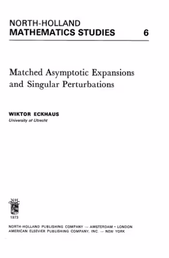 خرید و دانلود نسخه کامل کتاب Matched Asymptotic Expansions and Singular Perturbations