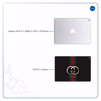 برچسب پوششی ماهوت مدل GUCCI-Logo مناسب برای تبلت اپل iPad 9.7 (GEN 5) 2017 A1823