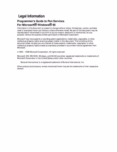 خرید و دانلود نسخه کامل کتاب Programmer's Guide to Pen Services for Microsoft Windows 95