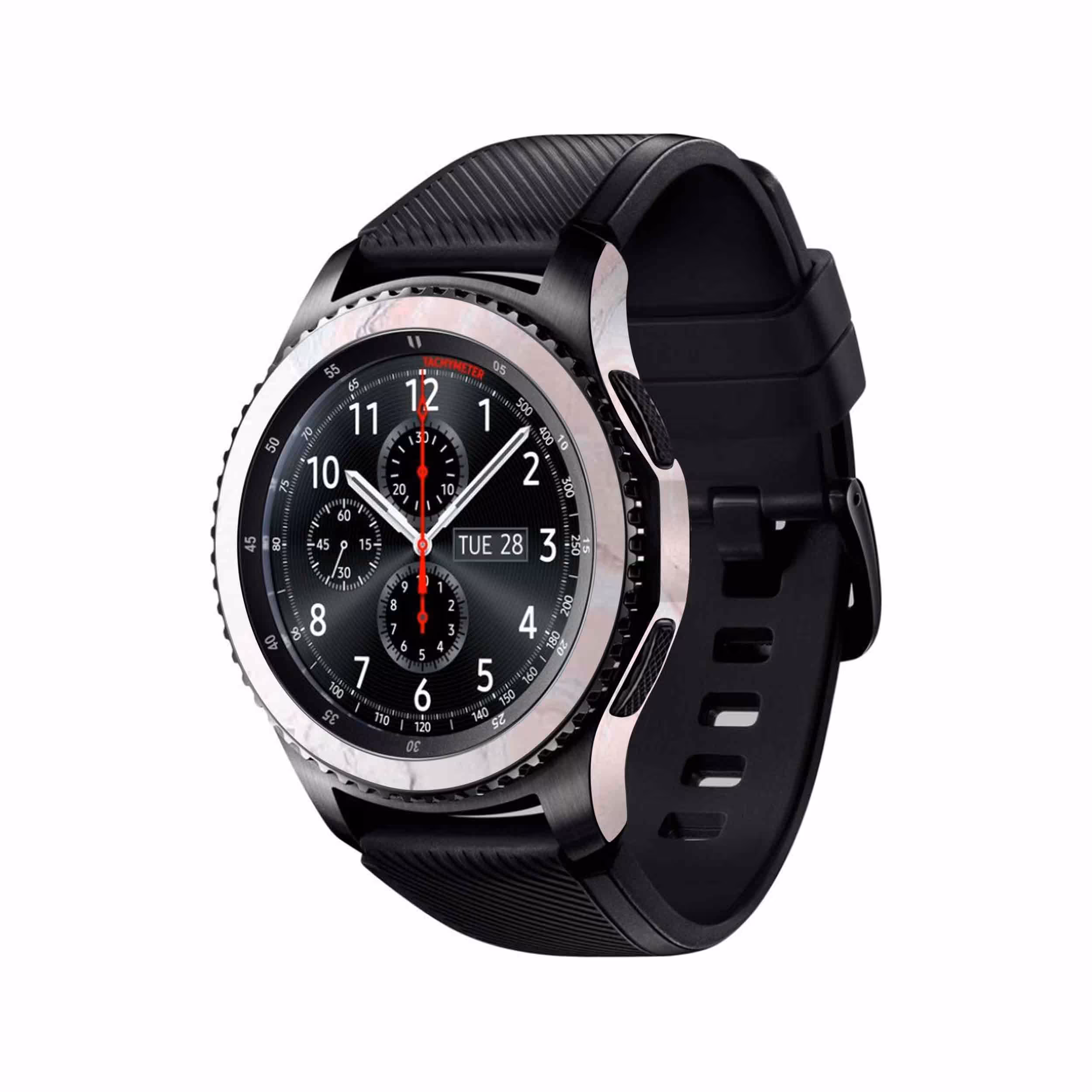برچسب ماهوت طرح Blanco-Pink-Marble مناسب برای ساعت هوشمند سامسونگ Galaxy Gear S3 Frontier