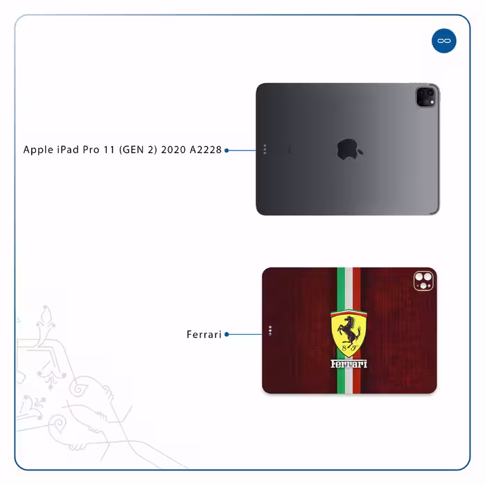 برچسب پوششی ماهوت مدل Ferrari مناسب برای تبلت اپل iPad Pro 11 (GEN 2) 2020 A2228