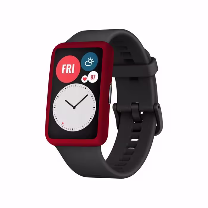 برچسب ماهوت طرح Matte Warm Red مناسب برای ساعت هوشمند هوآوی Watch Fit