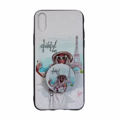 کاور طرح دخترانه کد 540 مناسب برای گوشی موبایل اپل iPhone X/XS به همراه پایه نگهدارنده