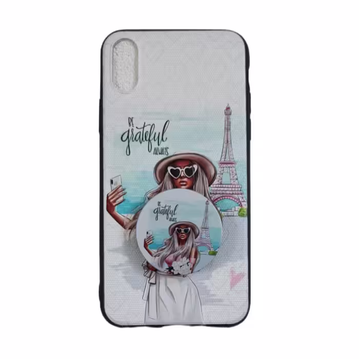 کاور طرح دخترانه کد 540 مناسب برای گوشی موبایل اپل iPhone X/XS به همراه پایه نگهدارنده