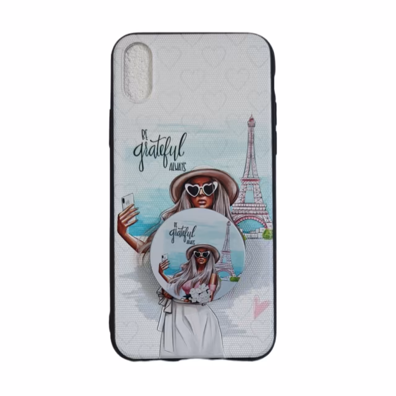 کاور طرح دخترانه کد 540 مناسب برای گوشی موبایل اپل iPhone X/XS به همراه پایه نگهدارنده