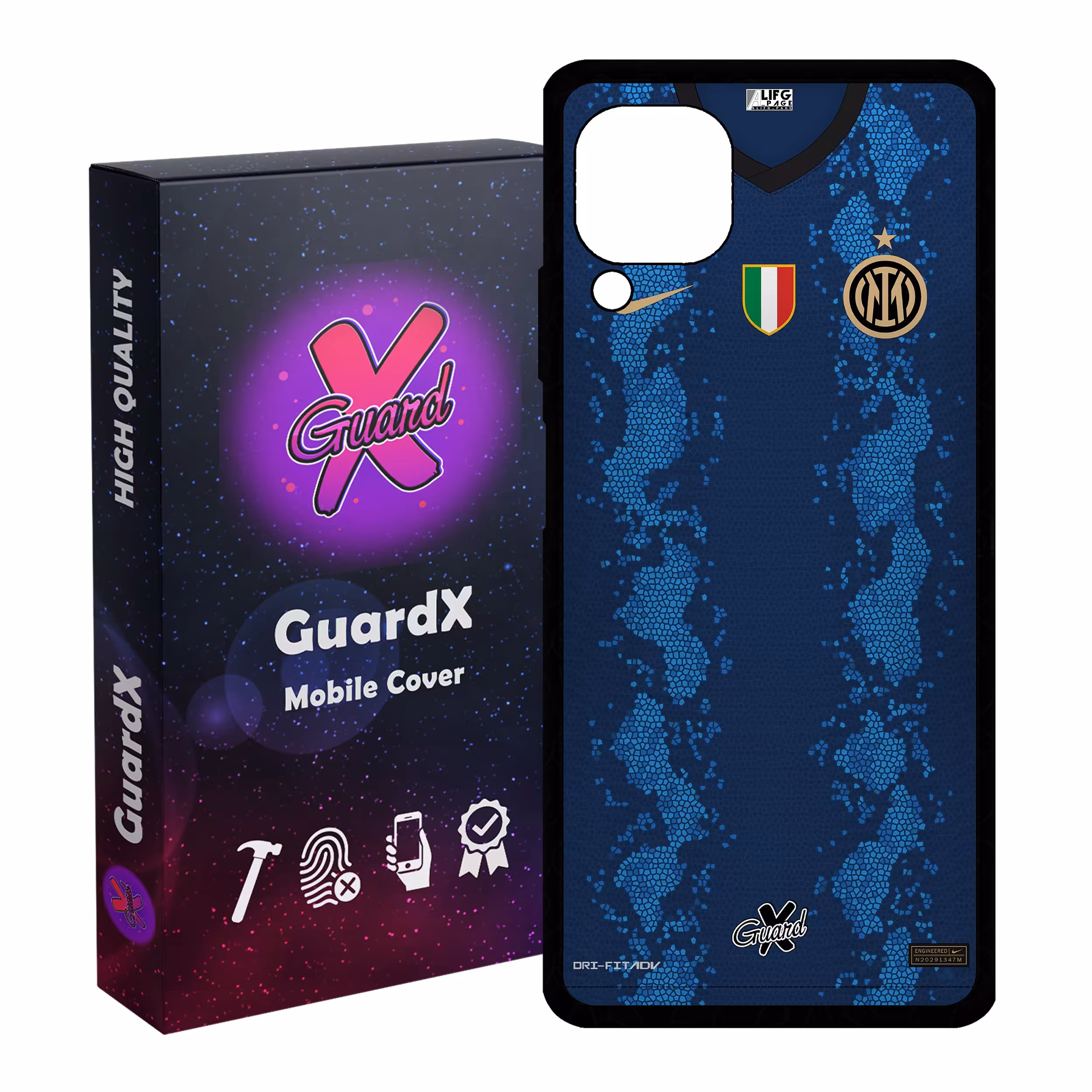 کاور گارد ایکس طرح Inter Milan مدل Glass10400 مناسب برای گوشی موبایل هوآوی Nova 7i / Nova 6 SE / P40 Lite