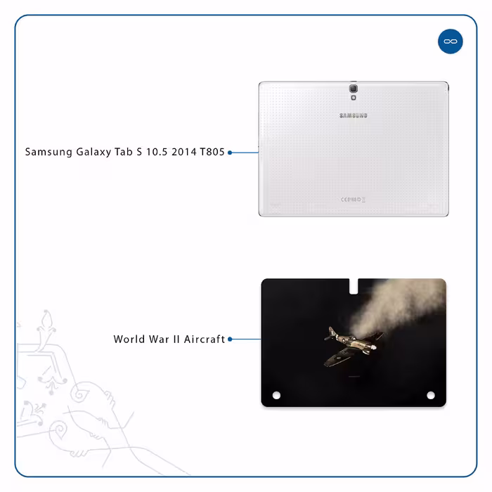 برچسب پوششی ماهوت مدل World War II Aircraft مناسب برای تبلت سامسونگ Galaxy Tab S 10.5 2014 T805