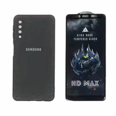 کاور مدل سیلیکونی مناسب برای گوشی موبایل سامسونگ Galaxy A7 2018 / A750 به همراه محافظ صفحه نمایش