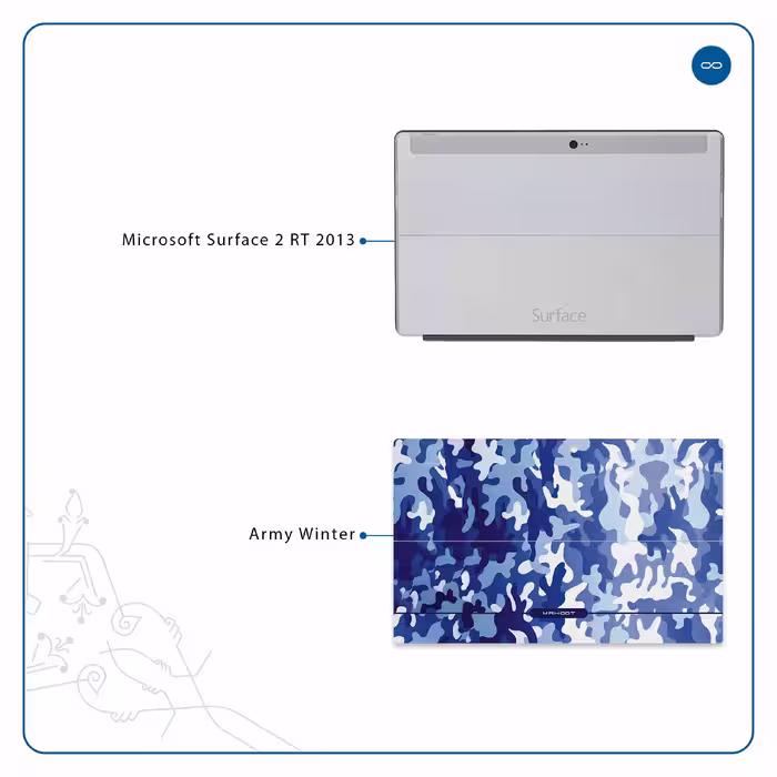 برچسب پوششی ماهوت مدل Army-Winter مناسب برای تبلت مایکروسافت Surface 2 RT 2013