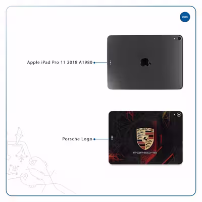 برچسب پوششی ماهوت مدل Porsche-Logo مناسب برای تبلت اپل iPad Pro 11 2018 A1980