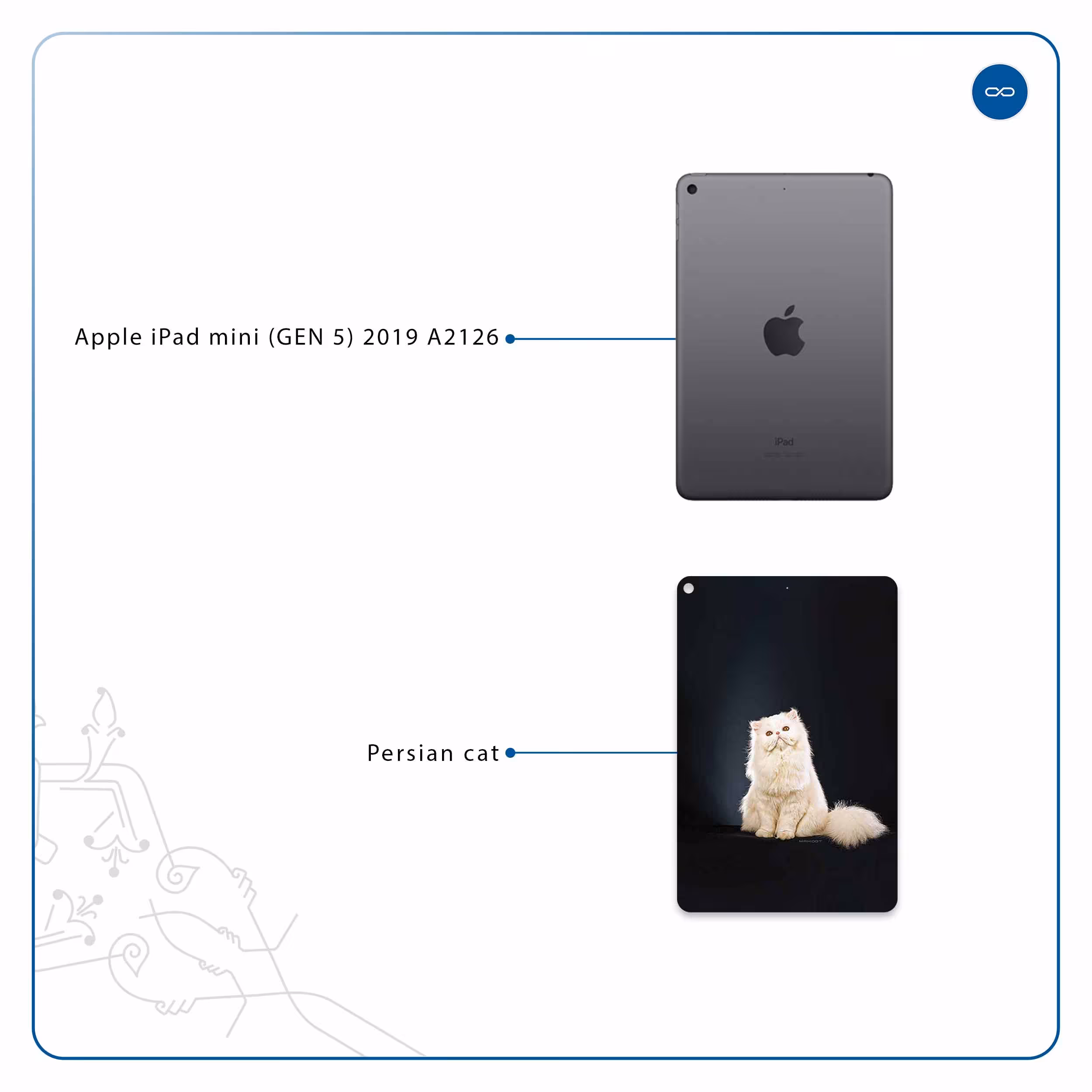 برچسب پوششی ماهوت مدل Persian cat مناسب برای تبلت اپل iPad mini (GEN 5) 2019 A2126