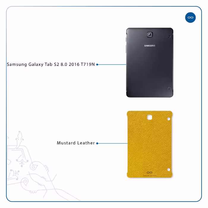 برچسب پوششی ماهوت مدل Mustard-Leather مناسب برای تبلت سامسونگ Galaxy Tab S2 8.0 2016 T719N
