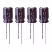 خازن الکترولیت 330 میکروفاراد 25 ولت آکسبوم مدل TEC-33125 بسته 4 عددی 