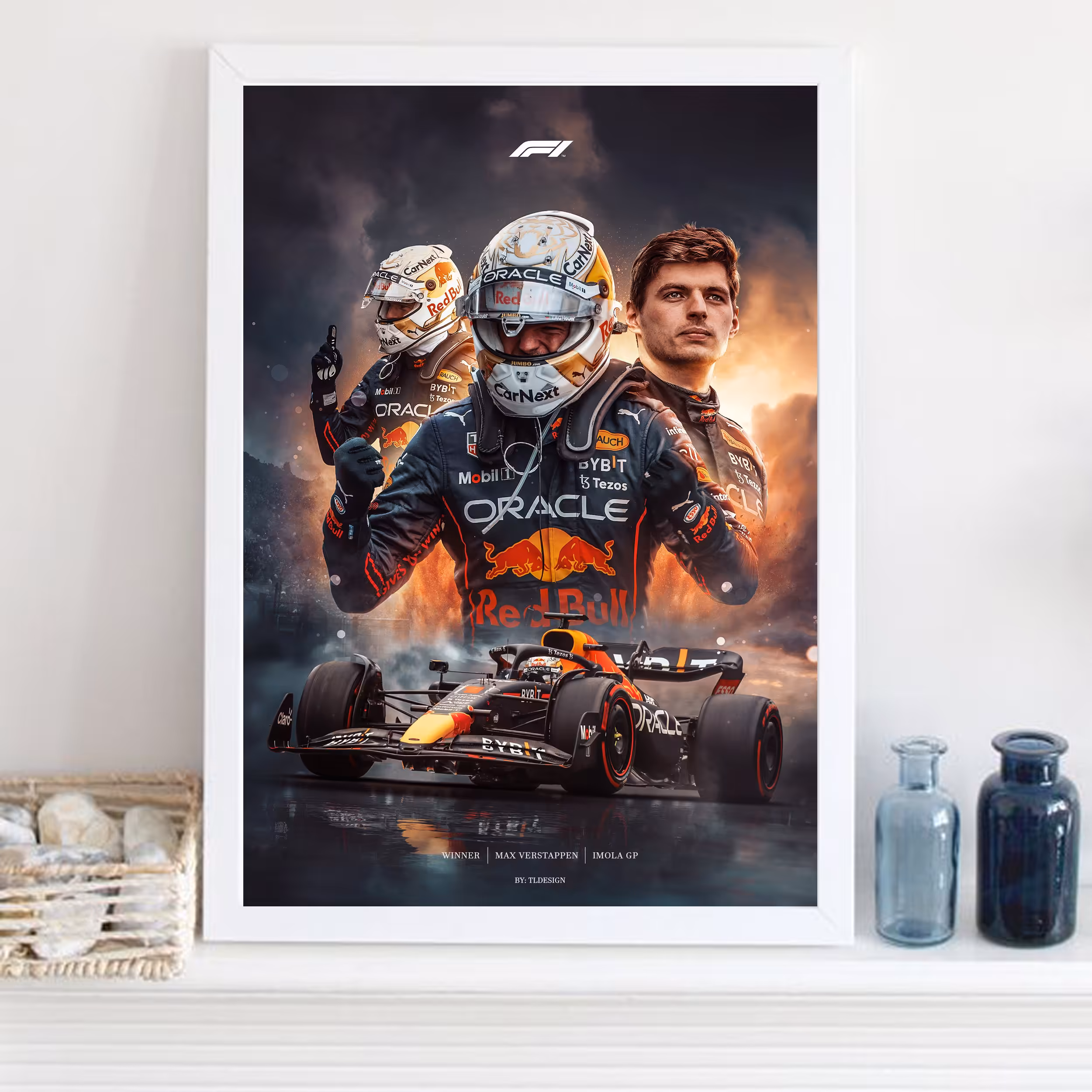 تابلو مدل فرمول یک مکس ورشتپن Verstappen کد LA-F1G1017