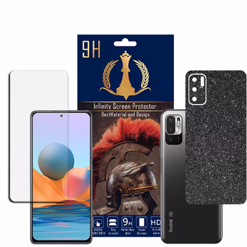 برچسب پوششی اینفینیتی مدل PRO MAX مناسب برای گوشی موبایل شیایومی REDMI NOTE 10 5G REDMI NOTE 10T به همراه محافظ صفحه نمایش