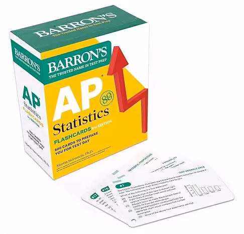 خرید و دانلود نسخه کامل کتاب AP Statistics Flashcards, Fifth Edition: Up-to-Date Practice (Barron's AP Prep) Fifth Edition -   Pdf