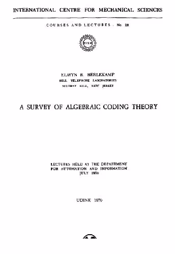خرید و دانلود نسخه کامل کتاب Algebraic coding survey