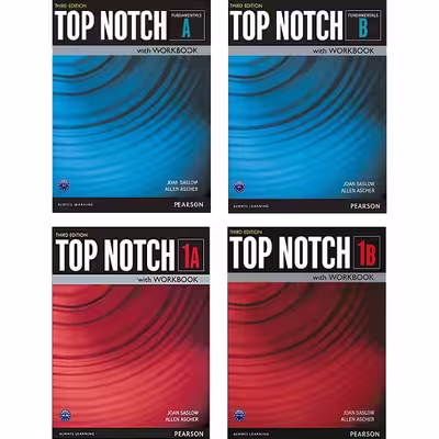 کتاب Top Notch Third Edition اثر Joan Saslow &amp; Allen Ascher انتشارات Longman, Pearsonچهار جلدی
