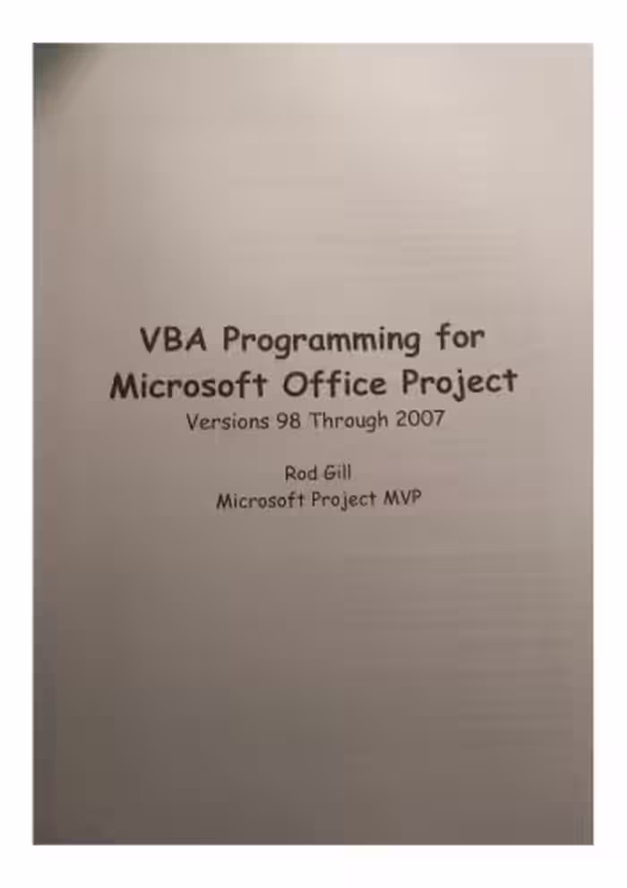 خرید و دانلود نسخه کامل کتاب VBA programming for Microsoft Office project : versions 98 through 2007