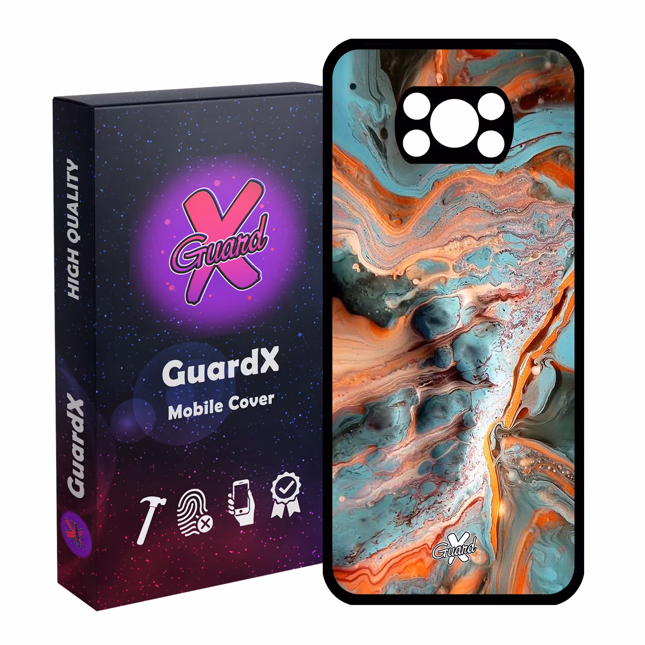کاور گارد ایکس طرح ماربل مدل Glass10281 مناسب برای گوشی موبایل شیائومی Poco X3 Pro