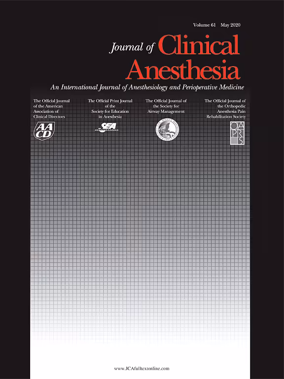 Journal of Clinical Anesthesia 2020 - کتاب پزشکی بهار