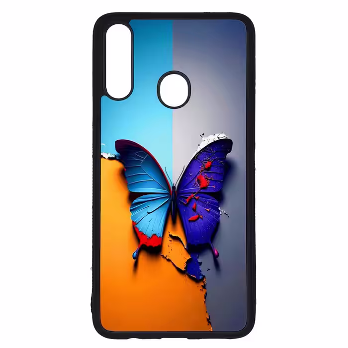 کاور طرح پروانه کد G-145 مناسب برای گوشی موبایل سامسونگ Galaxy A20s | دیجی قاب دونی
