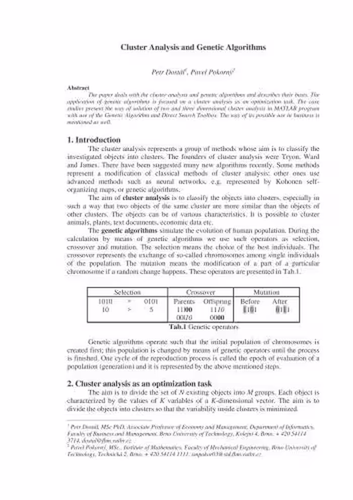خرید و دانلود نسخه کامل کتاب Cluster Analysis and Genetic Algorithms
