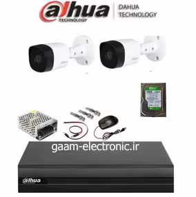 پکیج کامل2دوربین داهوا مدلB1A21Pبه همراه هارد