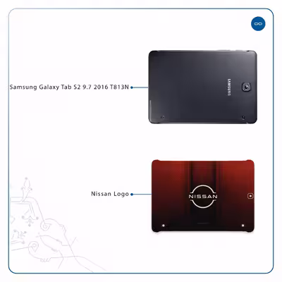 برچسب پوششی ماهوت مدل Nissan-Logo مناسب برای تبلت سامسونگ Galaxy Tab S2 9.7 2016 T813N