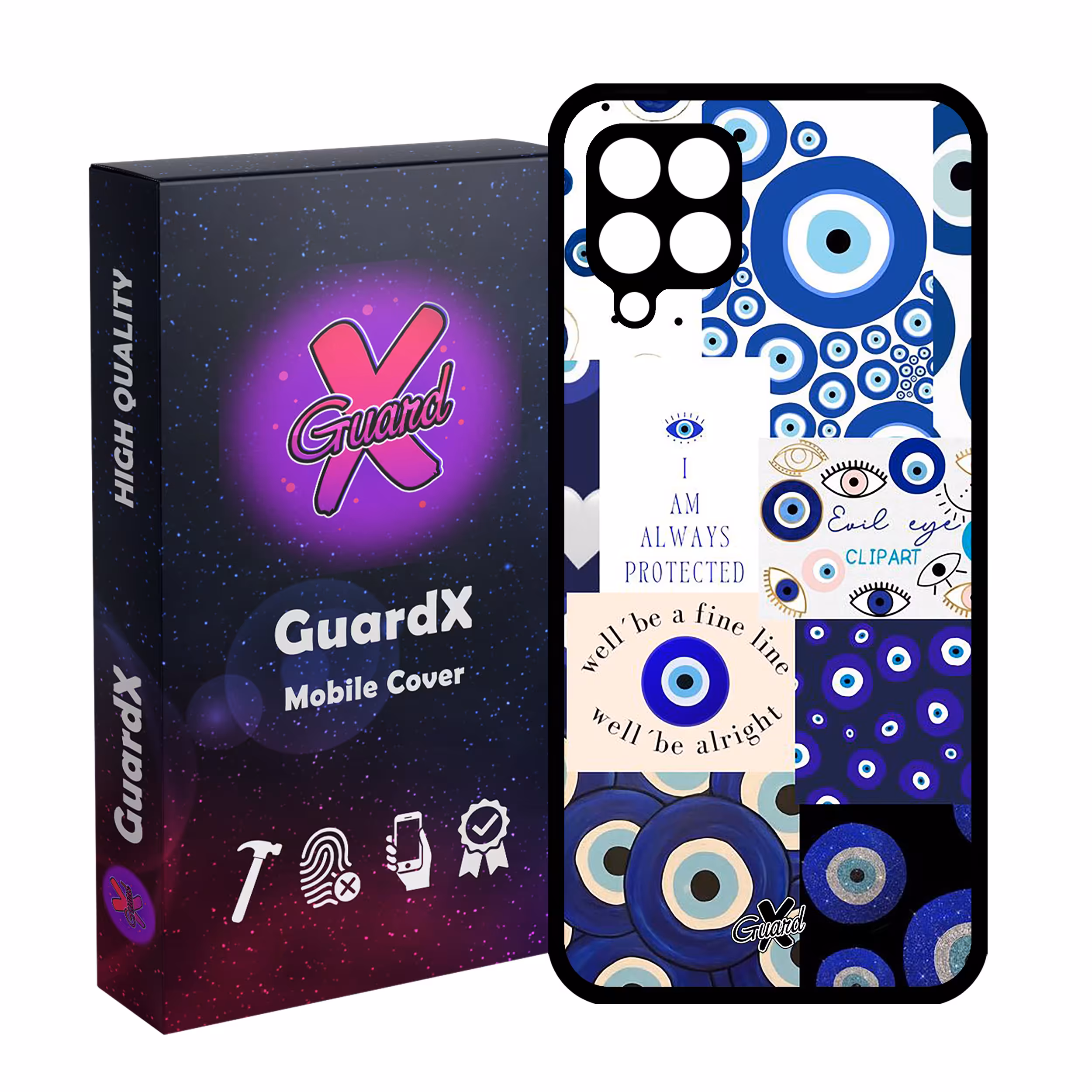 کاور گارد ایکس طرح چشم نظر مدل Glass10430 مناسب برای گوشی موبایل سامسونگ Galaxy A22 4G