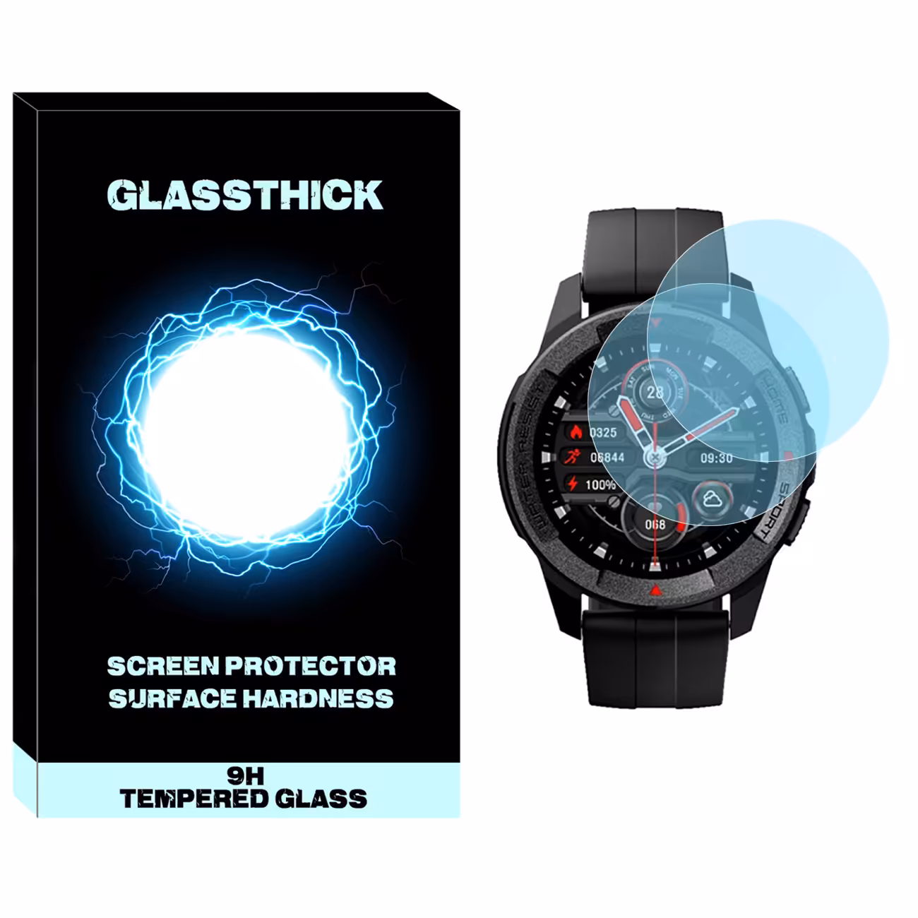 محافظ صفحه نمایش شیشه ای گلستیک مدل SH-GL مناسب برای ساعت هوشمند میبرو X1 بسته دو عددی