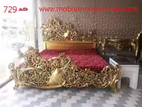 سرویس خواب کد 729چوب راش شامل تخت – دراور -قاب اینه – پاتختی