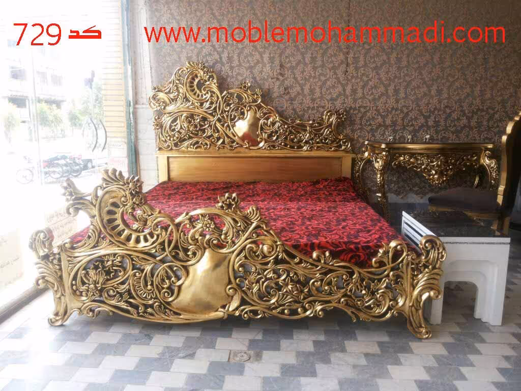 سرویس خواب کد 729چوب راش شامل تخت – دراور -قاب اینه – پاتختی